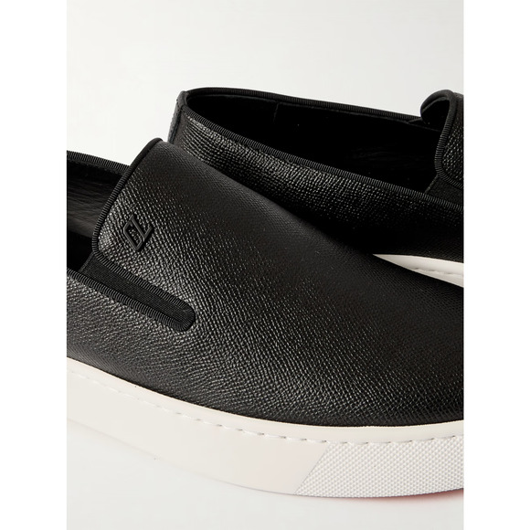 Christian Louboutin Mens Boatissimo Flat Black Leather Slip On Sneakers 42 9 - Picture 9 of 16